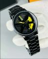 “WHEEL WATCH Premium  Men’s Wristwatch – Rotating Rim Dial, Multi-Function Modern Design, Waterproof Metal Strap”Look Like Smart Watch. 