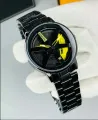“WHEEL WATCH Premium  Men’s Wristwatch – Rotating Rim Dial, Multi-Function Modern Design, Waterproof Metal Strap”Look Like Smart Watch. 