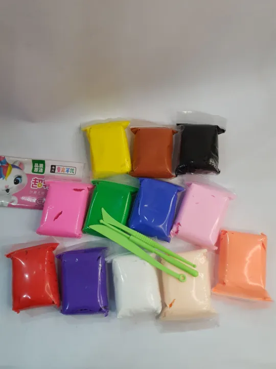 Modelling%20Clay%20Dough%20Pcak%20Of%204%5C6%5C10/12%20Single%20Color%20&%20Multicolor%7C%208d%20Polymer%20Light%20Clay%20%7C%20China%20Meeti%20%7C%20Air%20Dry%20Polymer%20Clay%20With%20Free%20Tools%20%7C%208D%20Modeling%20Clay%20For%20Kid%20100%20Percent%20Imported%20-%20Image%202
