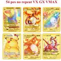 54Pcs 27Pcs Metal Gold Silver Pokemon Cards English Version Charizard Pikachu Trainer Card Game Collection Battle Toys Child Gift. 
