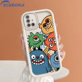 ZCSIBORUI for Samsung A51 Back Cover Small Monster Group Photo Pattern Soft Camera Protection Rubber Square Ladder Phone Case. 