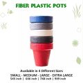 Pack of 5 Fiber Plastic Plant Pots Available In 4 Sizes Indoor & Outdoor For Home & Office Decoration - Multicolor. 