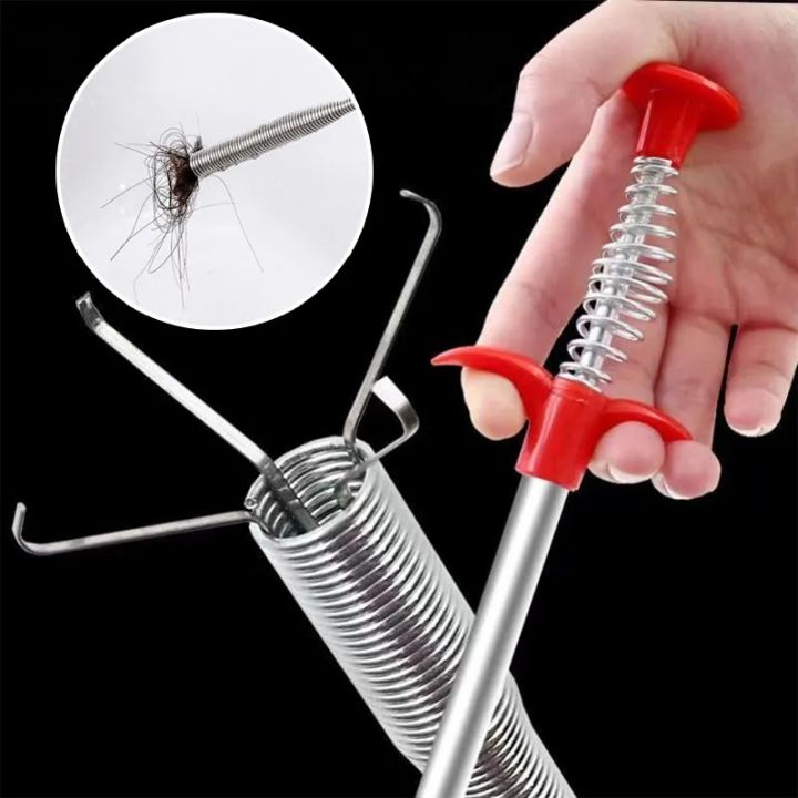Flexible 90cm Metal Wire Brush Drain Cleaner Tool - Sink, Pipe, Sewer ...
