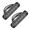 2X 12V-24V 6LED Light Flash Emergency Car Vehicle Warning Strobe Flashing White. 
