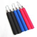 Nun Chuks Martial Arts Kung Fu Training Foam Sponge Padded Karate Stick Nun chuck Nunchakus with Steel Chain For Men and Women - Multicolor. 
