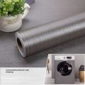 Self-adhesive Brushed Sticker Stainless Steel Air Conditioner Washing Machine Cabinet Door Waterproof Wallpaper Home Decoration. 