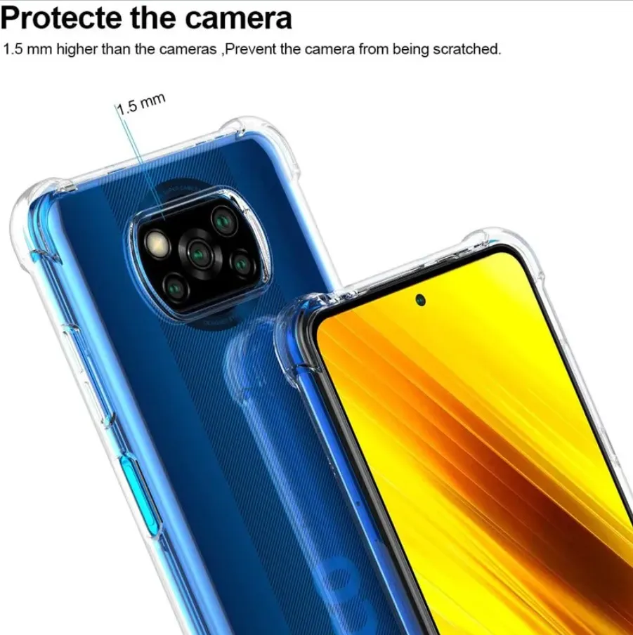 AICEK Handyhülle Für Xiaomi Poco X3 NFC – Klare TPU-Schutzhülle | Transparent | Ultraschlank | 6,67 Zoll | Perfekter Grip