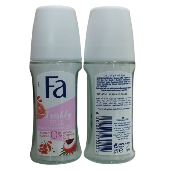 FA Fresh & Free Grapefruit & Lychee Deodorant Roll-On 50ml - Henkel Dubai