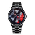 Trendy Sports Car Wheel Hub Brake Caliper Black Technology Stitching Design Large Dial Fashion Watch Swiss Watch. 