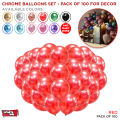 100 Pcs Chrome Metallic Balloons, Round Multi Colors Helium Shining Ballons For Birthday Party, Weddings, Anniversary, Bridal Shower, Baby Shower, Graduation Parties, Independence Celebrations, Farewell, Party Decor Available in Pack of 100 Pcs. 