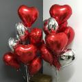 5 Pieces Heart Shaped Helium Foil Balloon 18 inches Colors Golden, Silver, Rose Gold, Pink, Red, Blue, White and Black - Birthday Wedding Decoration Party Supplies Heart Shaped Balloons Bridal Shower Baby Shower. 