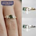 Green forest Ring Transparent Fine Workmanship Geometric Finger Ring. 