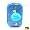unicorn pencil Faux Pom Pom case pencil case Creative school supplies stationery | Cute stationary items for girls. 