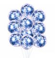 5 PCs Confetti Decorative Party Balloons Blue Colour For Birthday and Event Decoration. 