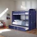 Contemporary  Cargo Container Bunk Bed with Built-in Ladder and Full Length Guardrail on Top,  High Quality  Metal Bunk Bed. 