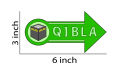 Qibla direction sign Wall Sticker 3" x 6" inch. 