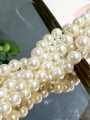 1 Strand of 4, 6, 8mm Round Shell Pearl Beads for DIY Crafting Purse Jewelry Making | Natural Shell Pearl Loose Beads for Bracelet & Necklace DIY Crafts. 