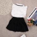 2pcs Kids Baby Girls T Shirt Tops+Shorts Skirt Dress Clothes Set. 