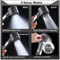 High-pressure Shower Head 3-mode Adjustable Spray with Massage Brush Filter Rain Shower Faucet Bathroom Accessories_ portable handled shower with filter and ON/OFF SWITCH. 