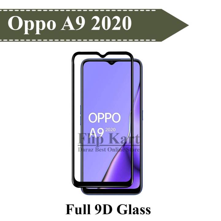 Oppo A9 2020 Full Black 9D Tempered Glass Screen Protector For A9 2020