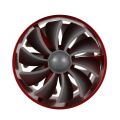 Double Turbine Turbo Charger Air Intake Gas Fuel Saver Fan for Car (red). 