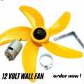 fan 10" inch-12 Volt DC Motor DIY - Wall mounted. 