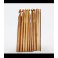 Wooden Crochet Hook Set (Set of 12 Hooks). 