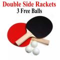 2pcs/lot Table Tennis Bat Racket Double Face Pimples In Long Short Handle Ping Pong Paddle Racket Set With Bag 3 Balls. 