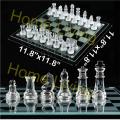 Glass Chess board crystal chees board Game Set Glass Chess Pieces Crystal Mirror Chess Board Contemporary Chess. 