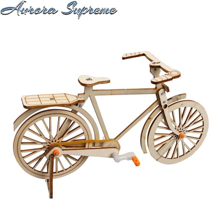 Small Bicycle Toy Wooden Bike Model Diy Assembly Toy for Kids Educational Desktop Decoration Gift for Boys Girls Buyers' Favorite Desktop Bicycle Toy