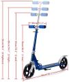 Teens Adult Foldable Adjustable Height 2-Wheel Kick Scooter Aluminum Alloy. 
