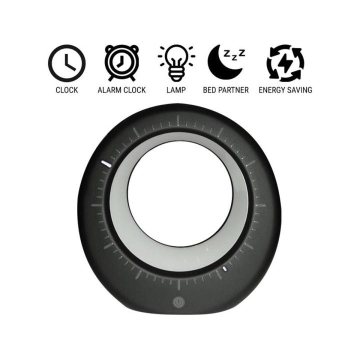 Simple Design Hidden Moon Night Light Alarm Clock USB Rechargeable Table Lamp Digital Clock for Home Bedroom Livingroom