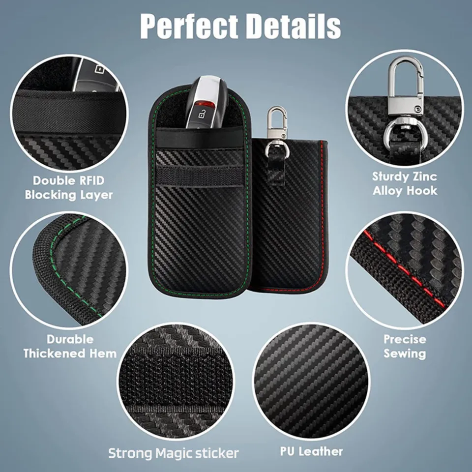 2Pcs Key Fob Faraday Bag Double-Layer Faraday Cage Protector For Car
