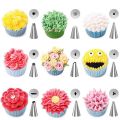 【shengxiong6525】IVYSHION 42pcsset Cake Supplies Tips Kits Baking Cupcake Icing Tips Bags Smoothers Flower Nails. 