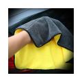2-FACED SOFT TOUCH MICROFIBER TOWEL -yellow and grey. 