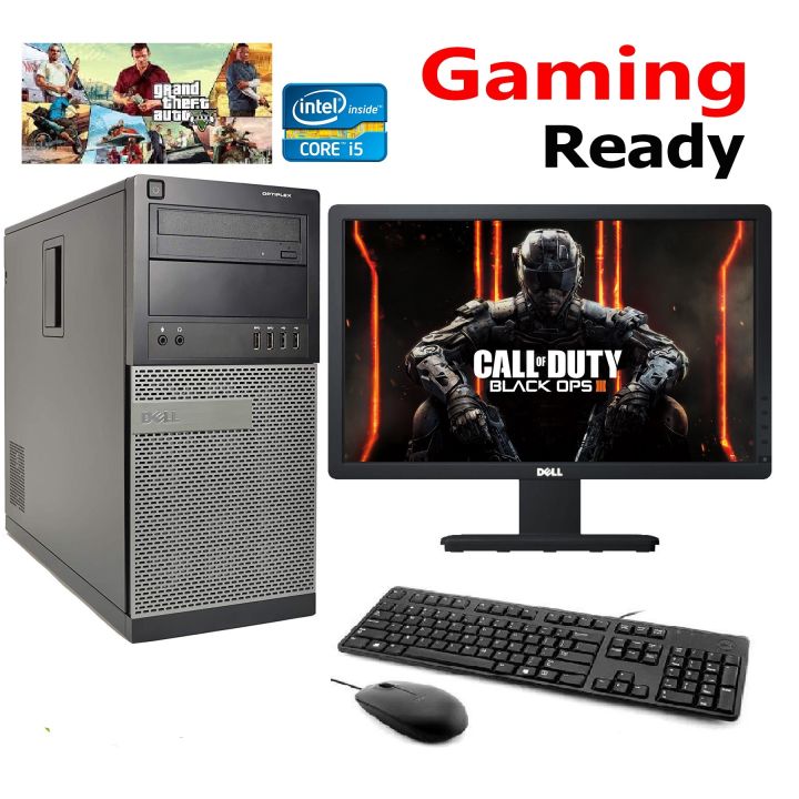 9010 OptiPlex Tower Gaming PC Intel Core i5 3rd Gen 1TB Hard Drive 16GB Ram 19 inch LED Screen 2GB graphic Card GTA 5 & PUBG or Call Of Duty Games Installed (custom pc)