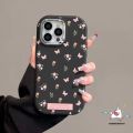 Vintage Art Small Flower Butterfly Phone Case Compatible for IPhone 7Plus 15 14 13 11 12 Pro Max 7 8 Plus XR XS Max X 8Plus Cartoon Fresh Floret Luxury Plating Metal Lens Soft Cover. 