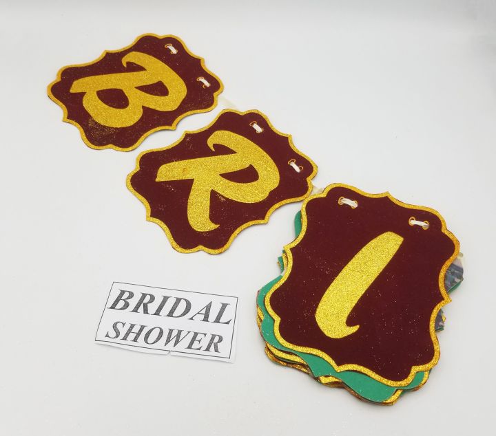 BRIDAL SHOWER VELVET BANNER ( 12 WORDS BANNER WITH RIBBON )