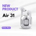 Air31 Earbuds Wireless Crystal Transparent Bluetooth 5.3 Air 31 Ear buds Wireless Headset Transparent Charging Case Heavy Bass Stereo Earphones Noise Reduction Sports Headset with Microphone Waterproof Headphone LED Digital Display airpods_ by Sellify 365. 