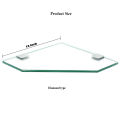 Wall-Mounted Perforated Storage Rack Corner Glass Shelf Stainless Steel Base Shower Floating Shelf for Kitchen Balcony. 