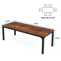 Rectangular Dining Table, 78 inch Long Kitchen Table for 6-8 People. 