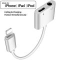 EZone 8-Pin to 3.5mm Audio Headphone Jack Adapter 2-in-1 for iPhone and iOS Devices. 