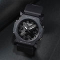 Casio G Shock GA-2300 Series Round Black Resin Analog+Digital World Time, Stop Watch, Timer, Alarm, Double LED Light, Calendar, Multi-Function Black Resin Strap Watch-GA-2300-1ADR. 