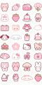 Kawaii stickers Pack Of 32 Sanrio inspired pink aesthetic Sticker cute chibi decals Laptop & Mobile Back Cover Sticker stationery Hello Kitty style My Melody inspired Cinnamoroll cute bunny pink kitty teddy bear chibi 2Inchx2Inch Each Sticker Size. 