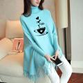 I Love Coffe Printed Poncho Shawl Style Top Fleece Poncho/Top For Women Winter. 