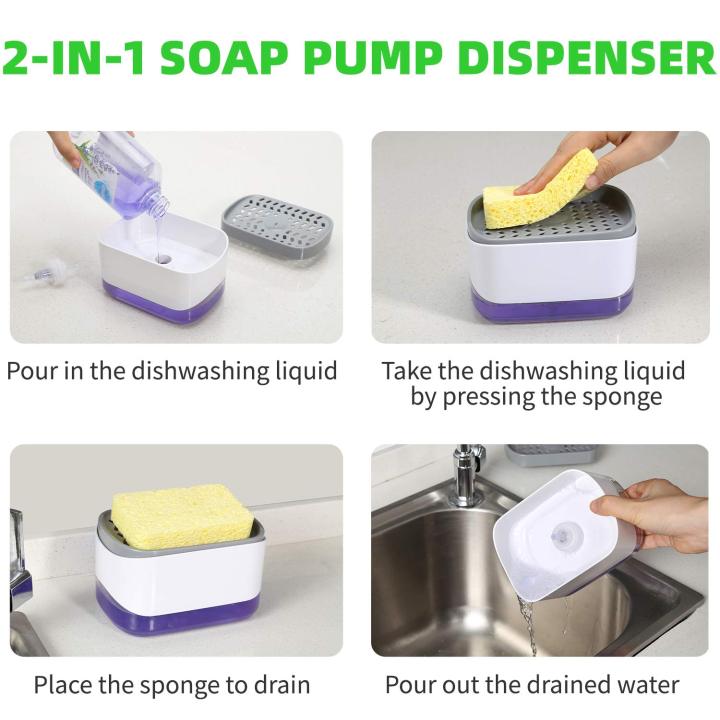 Dish%20Soap%20Dispenser%20for%20Kitchen,%20Soap%20Dispenser%20and%20Sponge%20Holder,%20Countertop%20Soap%20Pump%20Dispenser,%202-in-1%20Soap%20Dispenser-One%20Hand%20Soap%20Pump%20Dispenser%EF%BC%88White%EF%BC%89%20-%20Image%205
