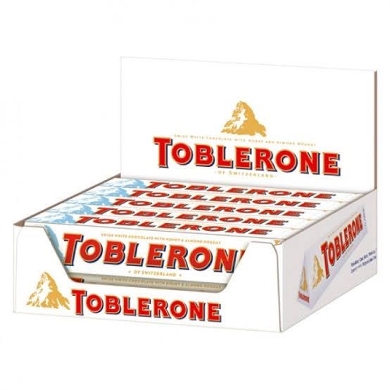 Toblerone White Chocolate 100gm Pack of 20 (Imported Swiss)