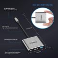 INTPW USB C to HDMI Adapter 4K for Ma Book Pro, Nintendo Switch HDMI Adapter Hub Dock with USB 3.0 Port, Type-C PD Charging Port Space Grey Model  ID505. 