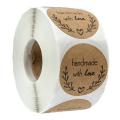 500 Pcs Handmade With Love Natural Kraft Paper Stickers For Package Adhesive Thank You Sticker Seal Labels Stationery. 