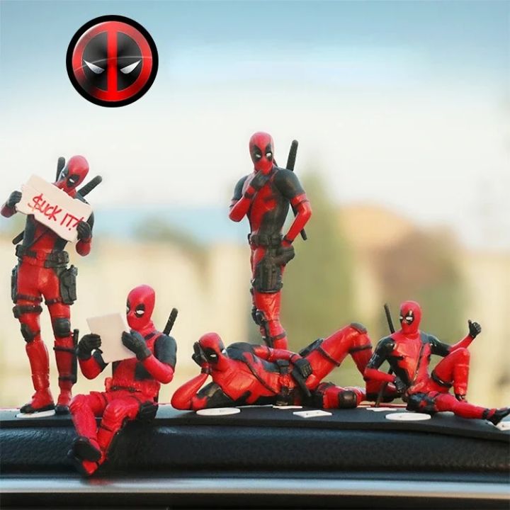 Deadpool Groot Anime Action Figure Sitting Posture Model X-Men Mini Doll Car Decoration Marvel Collection Figurine Toys Gift Golven Toy